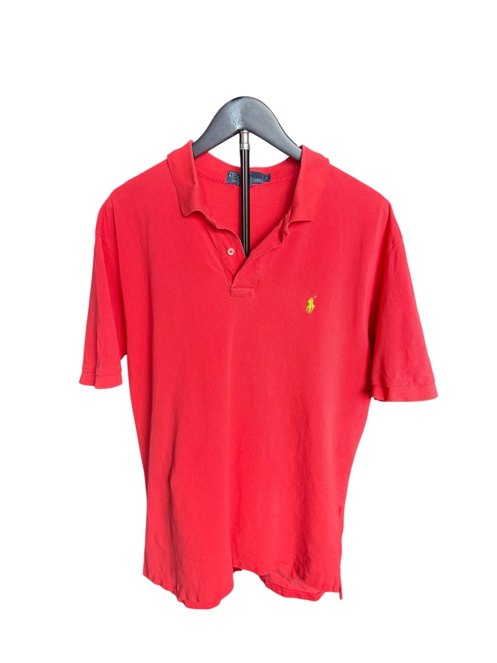 Polo Ralph Lauren Men’s Large Red Coral Cotton Pony Logo Preppy Golf Polo Shirt